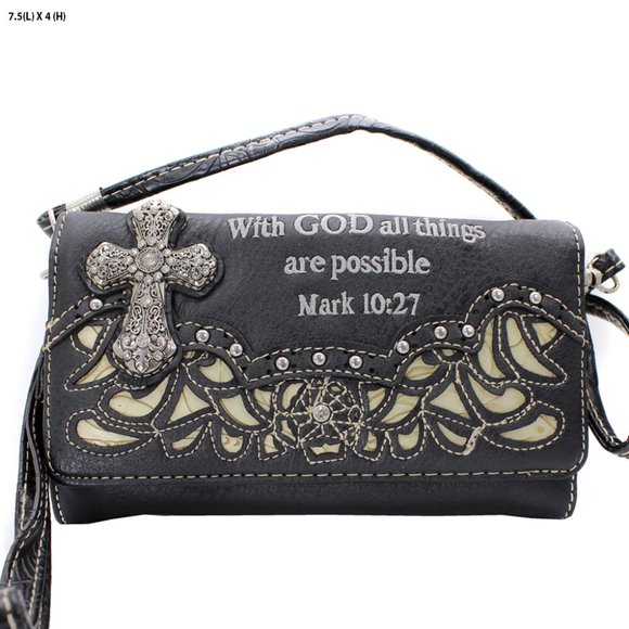 Bags New Western Style Conceal Carry Bible Verse Crossbody Bag And